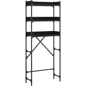 vidaXL Washing Machine Shelf Black - Laundry Room Storage - 3-Tier Engineered Wood vidaXL Washing Machine Shelf Black - Laundry Room Storage - 3-Tier Engineered Wood