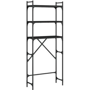 vidaXL Washing Machine Shelf - Engineered Wood, Black - 3-Tier Laundry Storage vidaXL Washing Machine Shelf - Engineered Wood, Black - 3-Tier Laundry Storage