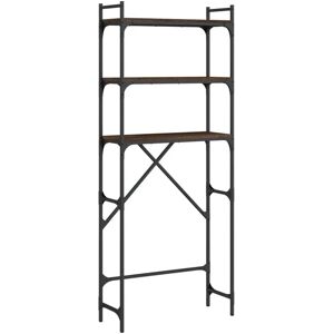 vidaXL Washing Machine Shelf Brown Oak 67x25x163 cm - Laundry Room Storage vidaXL Washing Machine Shelf Brown Oak 67x25x163 cm - Laundry Room Storage