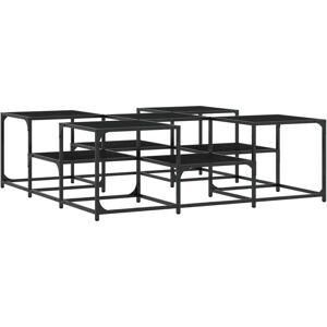 vidaXL Black 121x121x40 cm Engineered Wood Coffee Table vidaXL Black 121x121x40 cm Engineered Wood Coffee Table