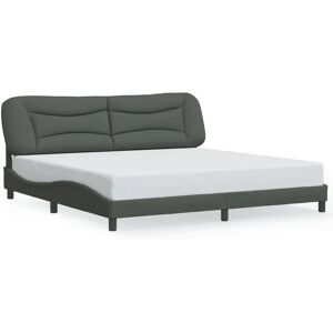 vidaXL Bettgestell - 200x200 cm - Dunkelgrau - Modernes Wellenmuster vidaXL Bettgestell - 200x200 cm - Dunkelgrau - Modernes Wellenmuster