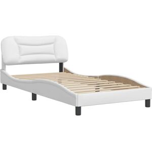 vidaXL Bedframe met hoofdbord - Wit - 100x200 cm - Bedframe vidaXL Bedframe met hoofdbord - Wit - 100x200 cm - Bedframe