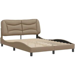 vidaXL Bedframe met hoofdbord - 140x190 cm - Duurzaam kunstleder vidaXL Bedframe met hoofdbord - 140x190 cm - Duurzaam kunstleder
