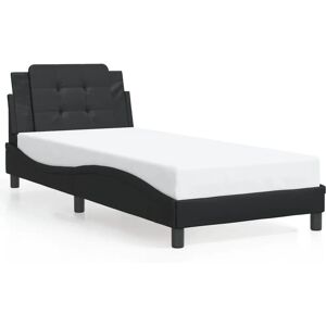 Cadru de pat vidaXL cu tetiere - Negru 90x190 cm - Tipul patului Cadru de pat vidaXL cu tetiere - Negru 90x190 cm - Tipul patului