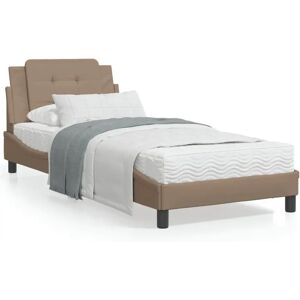 vidaXL Upholstered Bed Frame Cappuccino - Bed Frame vidaXL Upholstered Bed Frame Cappuccino - Bed Frame