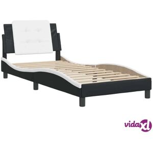 vidaXL Bed Frame with Headboard - Bed Black and White - 90x200 cm - Bed Frame vidaXL Bed Frame with Headboard - Bed Black and White - 90x200 cm - Bed Frame