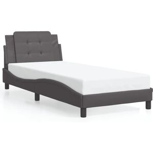 vidaXL 3208173 cadru de pat - Piele artificială, Gri, 120x200 cm - Tipul patului vidaXL 3208173 cadru de pat - Piele artificială, Gri, 120x200 cm - Tipul patului