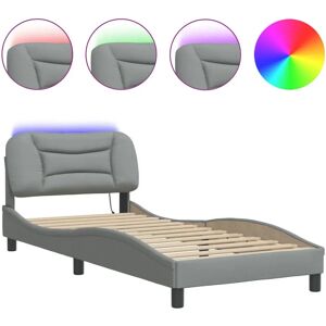 vidaXL Bettgestell mit LED ohne Matratze - Hellgrau 180x200 cm vidaXL Bettgestell mit LED ohne Matratze - Hellgrau 180x200 cm
