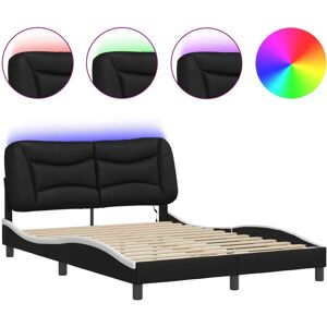 vidaXL Bettgestell mit LED-Lichtern 120x200 cm Kunstleder - Bettgestell vidaXL Bettgestell mit LED-Lichtern 120x200 cm Kunstleder - Bettgestell