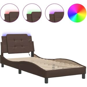 vidaXL Bed Frame Bruin LED-verlichting Modern Golf vidaXL Bed Frame Bruin LED-verlichting Modern Golf