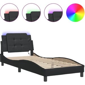 Structure de lit avec lumières LED noir 180x200 cm - Structure de lit Structure de lit avec lumières LED noir 180x200 cm - Structure de lit