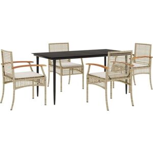 vidaXL Garden Dining Set 5 Piece with Cushions - Garden Furniture Set vidaXL Garden Dining Set 5 Piece with Cushions - Garden Furniture Set