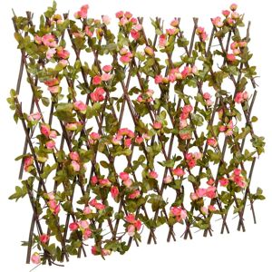 vidaXL Artificial Ivy Trellis Expandable Privacy Screen Dark Pink - Privacy Screen vidaXL Artificial Ivy Trellis Expandable Privacy Screen Dark Pink - Privacy Screen