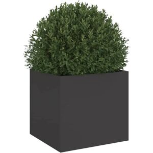 vidaXL 32x30x29 cm Black Steel Plant Pot - Plant Pot vidaXL 32x30x29 cm Black Steel Plant Pot - Plant Pot