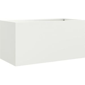 vidaXL White 62x30x29 cm Steel Planter - Planter vidaXL White 62x30x29 cm Steel Planter - Planter