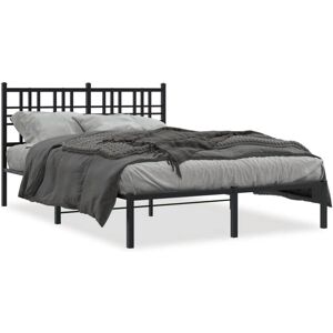 vidaXL Bettgestell mit Kopfteil - Metall, Schwarz, 120x190 cm vidaXL Bettgestell mit Kopfteil - Metall, Schwarz, 120x190 cm