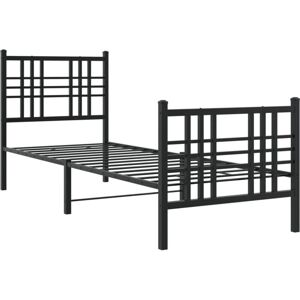 vidaXL Steel Bed Frame with Headboard - 80x200 cm - Black vidaXL Steel Bed Frame with Headboard - 80x200 cm - Black