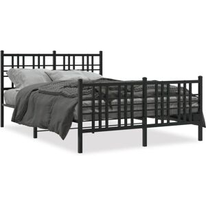 vidaXL Metal Bed Frame with Headboard & Footboard - Steel - Black - 137x190 cm vidaXL Metal Bed Frame with Headboard & Footboard - Steel - Black - 137x190 cm