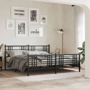 vidaXL Metal Bed Frame with Headboard & Footboard - Bed Frame - Steel - Black - 183x213 cm vidaXL Metal Bed Frame with Headboard & Footboard - Bed Frame - Steel - Black - 183x213 cm