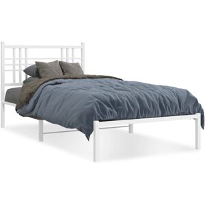 vidaXL Bettgestell Weiß 140x190cm mit Kopfteil - Bettgestell vidaXL Bettgestell Weiß 140x190cm mit Kopfteil - Bettgestell