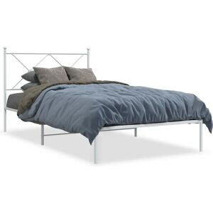 vidaXL 376545 Weißes Metallbett mit Kopfteil - Bettgestell vidaXL 376545 Weißes Metallbett mit Kopfteil - Bettgestell