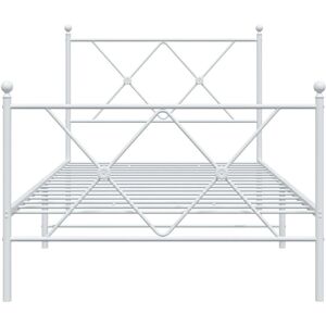 vidaXL Metal Bed Frame White 90x190 cm - Bed Frame vidaXL Metal Bed Frame White 90x190 cm - Bed Frame