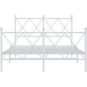 vidaXL Bed Frame - White - 120x200 cm - Metal - with Headboard & Footboard vidaXL Bed Frame - White - 120x200 cm - Metal - with Headboard & Footboard