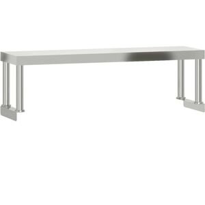vidaXL Arbeitstisch Überregal - Edelstahl - 110x30x35 cm - Arbeitstisch vidaXL Arbeitstisch Überregal - Edelstahl - 110x30x35 cm - Arbeitstisch