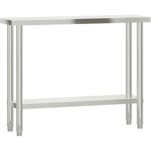 vidaXL Stainless Steel Kitchen Work Table 110x30x85cm vidaXL Stainless Steel Kitchen Work Table 110x30x85cm