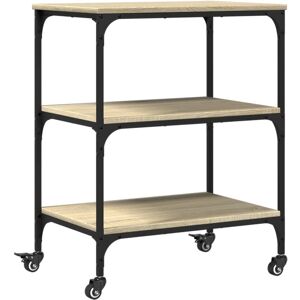 vidaXL Kitchen Trolley Sonoma Oak - Engineered Wood - 60x41x76 cm vidaXL Kitchen Trolley Sonoma Oak - Engineered Wood - 60x41x76 cm