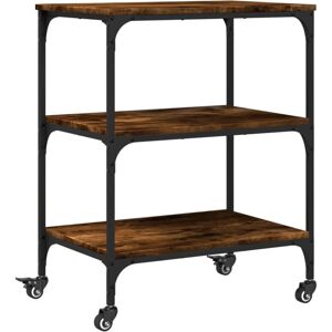 vidaXL Kitchen Trolley Smoked Oak - 60x41x76 cm - Engineered Wood vidaXL Kitchen Trolley Smoked Oak - 60x41x76 cm - Engineered Wood