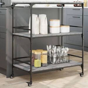 vidaXL Kitchen Trolley Grey Sonoma - Engineered Wood - 100.5x50x105 cm - Kitchen Trolley vidaXL Kitchen Trolley Grey Sonoma - Engineered Wood - 100.5x50x105 cm - Kitchen Trolley