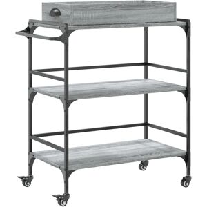 vidaXL Kitchen Trolley Grey Sonoma - Kitchen Trolley vidaXL Kitchen Trolley Grey Sonoma - Kitchen Trolley