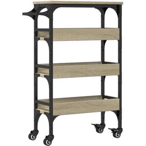 vidaXL Kitchen Trolley Sonoma Oak - Engineered Wood - Kitchen Trolley vidaXL Kitchen Trolley Sonoma Oak - Engineered Wood - Kitchen Trolley