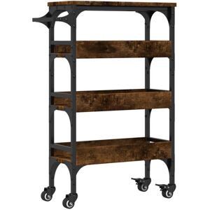 vidaXL Kitchen Trolley Smoked Oak - Kitchen Trolley vidaXL Kitchen Trolley Smoked Oak - Kitchen Trolley