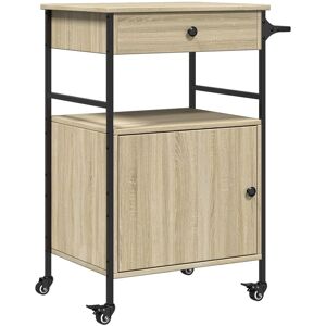 vidaXL Kitchen Trolley Sonoma Oak - Engineered Wood - 56x43x89.5 cm - Kitchen Trolley vidaXL Kitchen Trolley Sonoma Oak - Engineered Wood - 56x43x89.5 cm - Kitchen Trolley