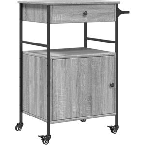 vidaXL Kitchen Trolley - 56x43x89.5 cm Grey Sonoma Engineered Wood - Kitchen Trolley vidaXL Kitchen Trolley - 56x43x89.5 cm Grey Sonoma Engineered Wood - Kitchen Trolley