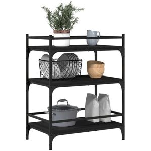 vidaXL Kitchen Trolley - Engineered Wood, Black, 65x40x86.5 cm - Kitchen Trolley vidaXL Kitchen Trolley - Engineered Wood, Black, 65x40x86.5 cm - Kitchen Trolley