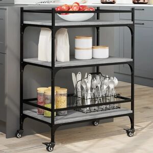 vidaXL Kitchen Trolley Grey Sonoma Engineered Wood - Kitchen Trolley - 65x40x86.5 cm vidaXL Kitchen Trolley Grey Sonoma Engineered Wood - Kitchen Trolley - 65x40x86.5 cm