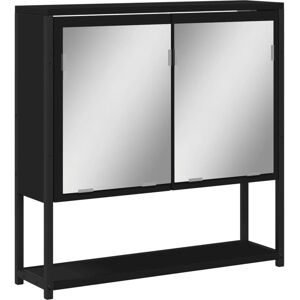 vidaXL Bathroom Mirror Cabinet Wall Cabinet Cupboard Black Engineered Wood - Bathroom Mirror Cabinet vidaXL Bathroom Mirror Cabinet Wall Cabinet Cupboard Black Engineered Wood - Bathroom Mirror Cabinet