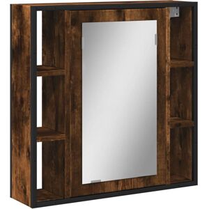 vidaXL Armario Espejo Baño - Roble Ahumado - 60x16x60 cm vidaXL Armario Espejo Baño - Roble Ahumado - 60x16x60 cm