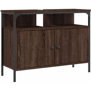 vidaXL Bathroom Sink Cabinet Storage Vanity Unit Brown Oak - Bathroom Sink Cabinet vidaXL Bathroom Sink Cabinet Storage Vanity Unit Brown Oak - Bathroom Sink Cabinet
