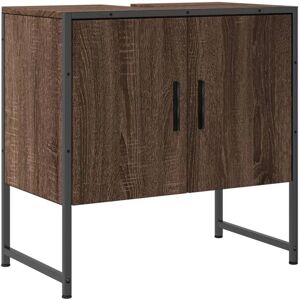 vidaXL Badezimmer Waschbeckenunterschrank Braun Eiche - Waschtischunterschrank vidaXL Badezimmer Waschbeckenunterschrank Braun Eiche - Waschtischunterschrank