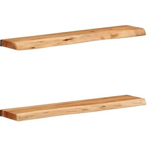 vidaXL Wall Shelves - 2 pcs. Solid Wood Acacia Brown 80x20x3.5 cm vidaXL Wall Shelves - 2 pcs. Solid Wood Acacia Brown 80x20x3.5 cm