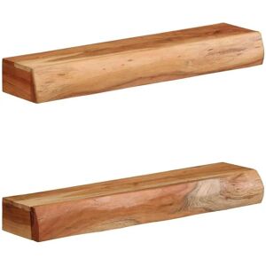 vidaXL Wall Shelf 2 pcs. 60x17x8 cm Solid Wood Acacia Brown - Wall Shelf vidaXL Wall Shelf 2 pcs. 60x17x8 cm Solid Wood Acacia Brown - Wall Shelf