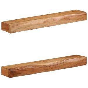 vidaXL Wall Shelves 2 pcs. 80x17x8 cm Solid Wood Acacia Brown - Wall Shelves vidaXL Wall Shelves 2 pcs. 80x17x8 cm Solid Wood Acacia Brown - Wall Shelves