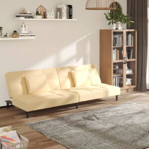 vidaXL PROLENTA PREMIUM Sovesofa i fløjl creme - 2-i-1 vidaXL PROLENTA PREMIUM Sovesofa i fløjl creme - 2-i-1