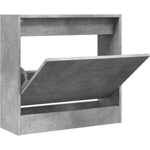 vidaXL Concrete Grey Shoe Cabinet - 4 Flip-Drawers, 60x21x57 cm vidaXL Concrete Grey Shoe Cabinet - 4 Flip-Drawers, 60x21x57 cm