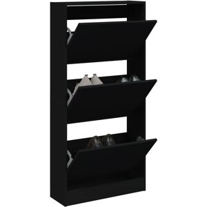 vidaXL Black Shoe Cabinet 60x21x125.5cm - Organizer Storage Furniture vidaXL Black Shoe Cabinet 60x21x125.5cm - Organizer Storage Furniture