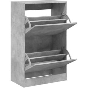 vidaXL Concrete Grey Shoe Cabinet 60x34x96.5 cm with 4 Flip-Drawers vidaXL Concrete Grey Shoe Cabinet 60x34x96.5 cm with 4 Flip-Drawers